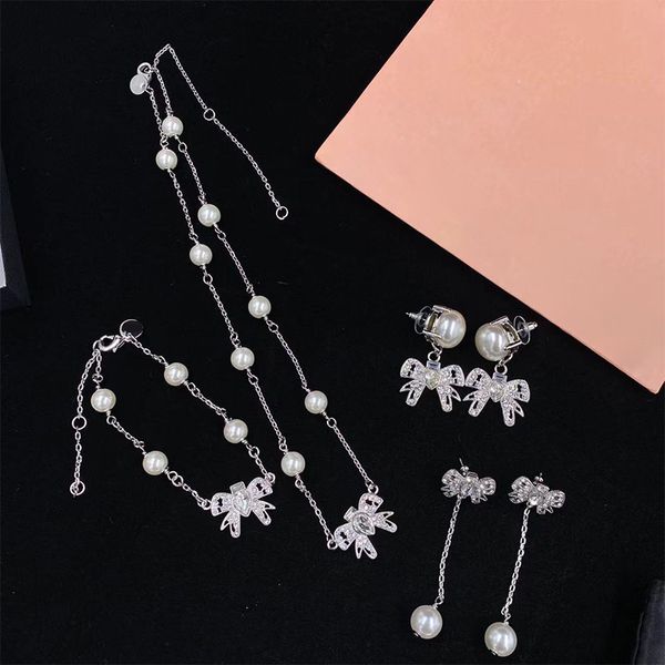 pearly silver headdress pearls dangle bow tie pendant 925 silver necklace bracelet earrings jewelry trendy brand party jewelry, Black
pearly silver headdress pearls dangle bow tie pendant 925 silver necklace bracelet earrings jewelry trendy brand party jewelry, Black