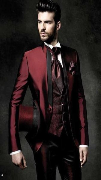 one button shiny dark red groom tuxedos stand collar groomsmen man suits mens wedding suitsjacketpantsvestti8729954, Black;gray
one button shiny dark red groom tuxedos stand collar groomsmen man suits mens wedding suitsjacketpantsvestti8729954, Black;gray