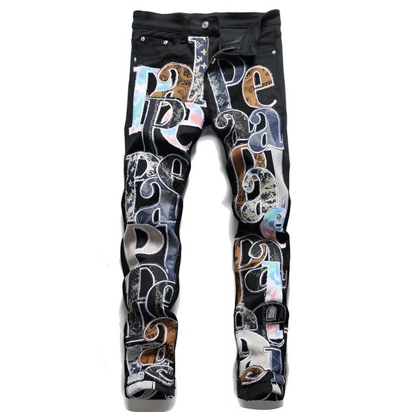 men's jeans mens light luxury stretch letters embroidery decors slimfit black stylish casual youth cool must; 230725, Blue
men's jeans mens light luxury stretch letters embroidery decors slimfit black stylish casual youth cool must; 230725, Blue