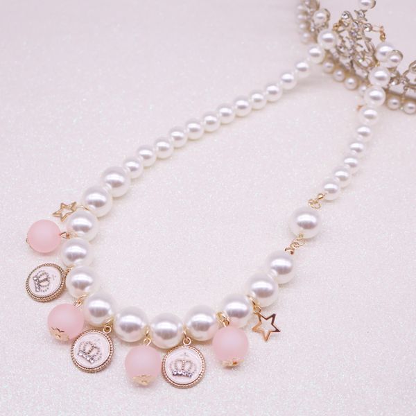 princess jewelry necklace fashion white paired imitation pearl necklace candy color collar, Silver
princess jewelry necklace fashion white paired imitation pearl necklace candy color collar, Silver