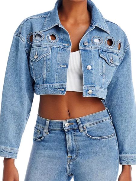 womens jackets highend designer models fashion diamond hollow design denim short jacket 230726, Black;brown
womens jackets highend designer models fashion diamond hollow design denim short jacket 230726, Black;brown
