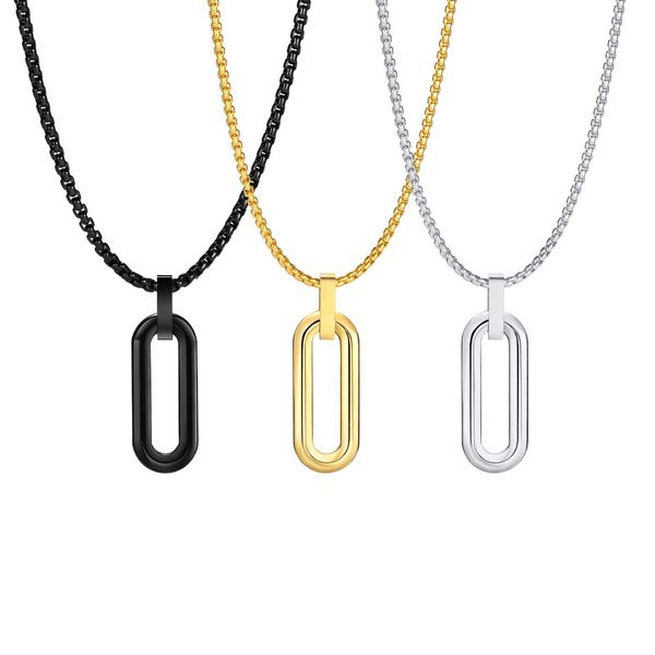 stainless steel geometric oval men's pendant simple hip hop necklace for gifts jewelry rolo chain 3mm 24inch n1845, Silver
stainless steel geometric oval men's pendant simple hip hop necklace for gifts jewelry rolo chain 3mm 24inch n1845, Silver