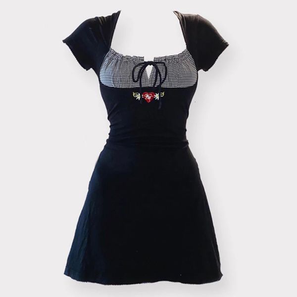 basic casual dresses 90s vintage kawaii bow embroidery mini dress patchwork square collar short sleeve dress y2k aesthetic fairy clothes dre, Black;gray
basic casual dresses 90s vintage kawaii bow embroidery mini dress patchwork square collar short sleeve dress y2k aesthetic fairy clothes dre, Black;gray
