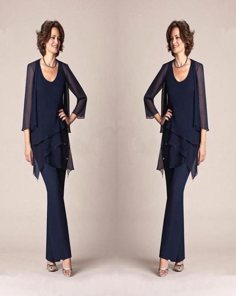 dark navy chiffon three pieces mother of the bride pant suits jackets trousers 34 long sleeves wedding party evening groom gowns 7962502, Black;red
dark navy chiffon three pieces mother of the bride pant suits jackets trousers 34 long sleeves wedding party evening groom gowns 7962502, Black;red