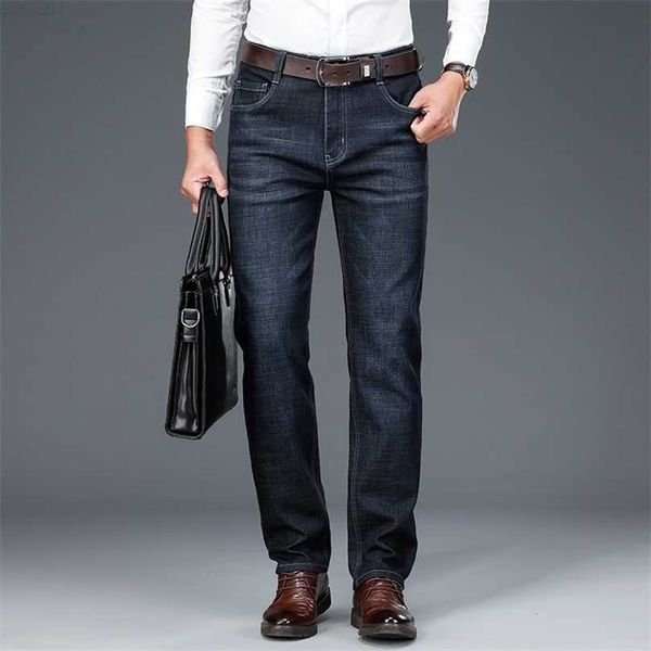 men's autumn business jeans men classic style dark blue cotton stretch denim pants male straight brand trousers 210318 l230726
men's autumn business jeans men classic style dark blue cotton stretch denim pants male straight brand trousers 210318 l230726