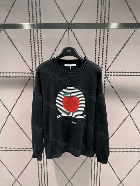 23ss womens designer clothing women sweater apple letter print knit pullover sweater womens clothing, White;black
23ss womens designer clothing women sweater apple letter print knit pullover sweater womens clothing, White;black