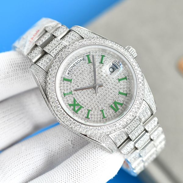 14 styles mens luxury diamond gold watch silver cz stones iced out watches roman numerals automatic 41mm waterproof 904l sapphire with box, Slivery;brown
14 styles mens luxury diamond gold watch silver cz stones iced out watches roman numerals automatic 41mm waterproof 904l sapphire with box, Slivery;brown