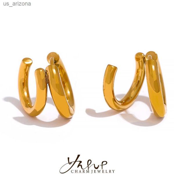 yhpup creative geometric stainless steel statement gold plated hoop earrings charm metal temperament personality stylish jewelry l230620, Golden;silver
yhpup creative geometric stainless steel statement gold plated hoop earrings charm metal temperament personality stylish jewelry l230620, Golden;silver