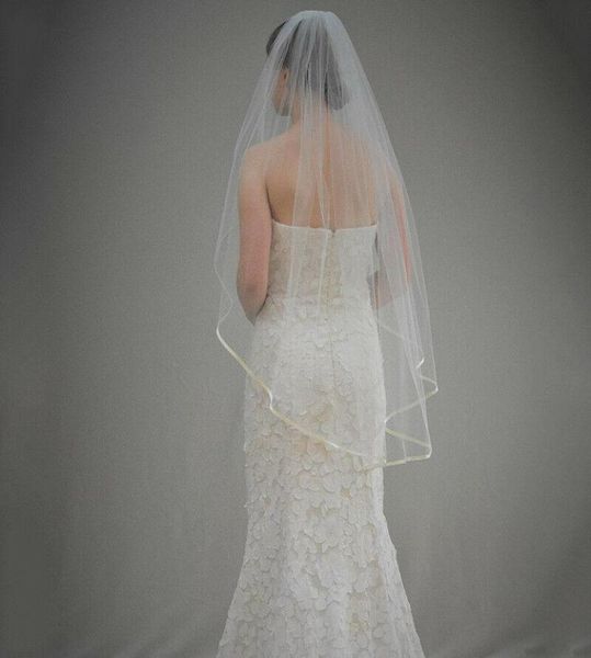 bridal veils single layer waltz fingertip length black ivory veil with 14quot satin edge2447244
bridal veils single layer waltz fingertip length black ivory veil with 14quot satin edge2447244