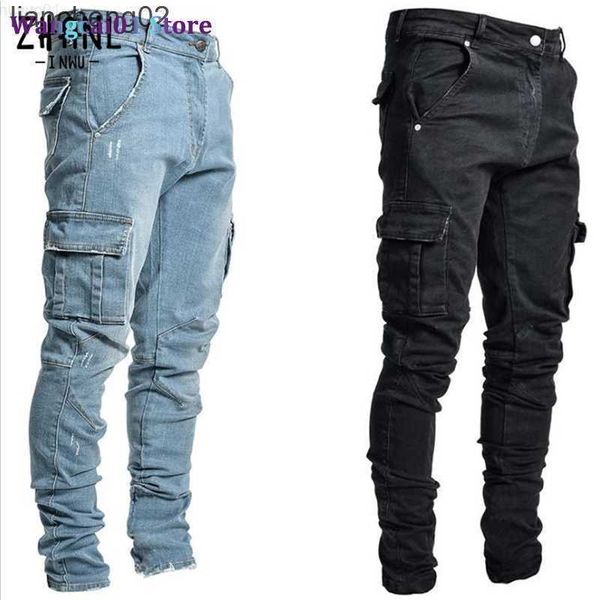 men's men pants wash solid color multi pockets denim mid waist cargo jeans plus size fahsion casual trousers ma daily wear 0321h23 l230, Blue
men's men pants wash solid color multi pockets denim mid waist cargo jeans plus size fahsion casual trousers ma daily wear 0321h23 l230, Blue