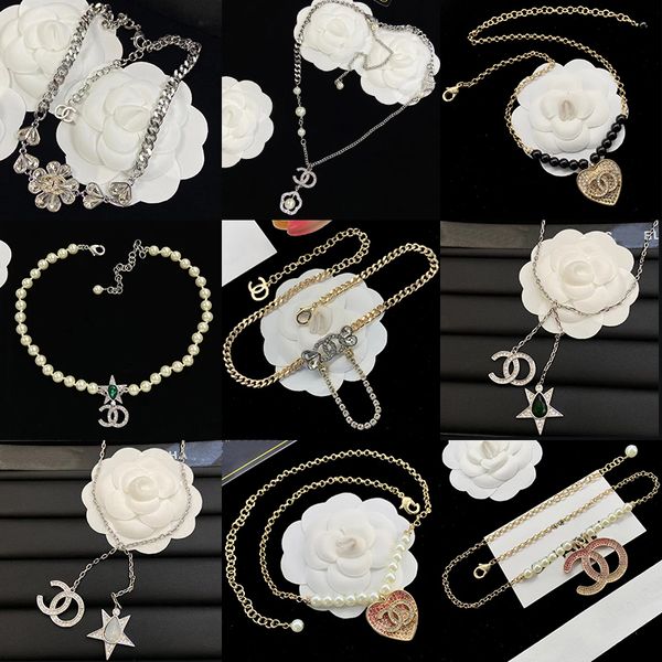 luxury sparkling crystal cc necklace fashionable natural pearl necklace for women brand classic designer necklace wedding jewelry gift, Silver
luxury sparkling crystal cc necklace fashionable natural pearl necklace for women brand classic designer necklace wedding jewelry gift, Silver