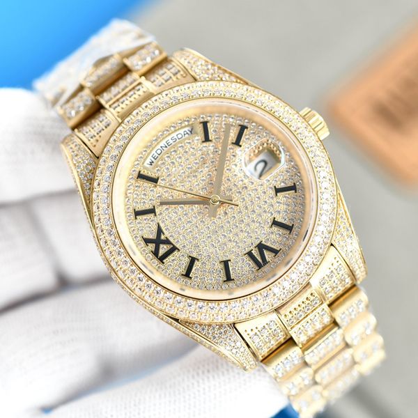14 styles mens luxury diamond gold watches silver cz stones iced out watch rainbow roman numerals automatic 41mm waterproof 904l sapphire wi, Slivery;brown
14 styles mens luxury diamond gold watches silver cz stones iced out watch rainbow roman numerals automatic 41mm waterproof 904l sapphire wi, Slivery;brown