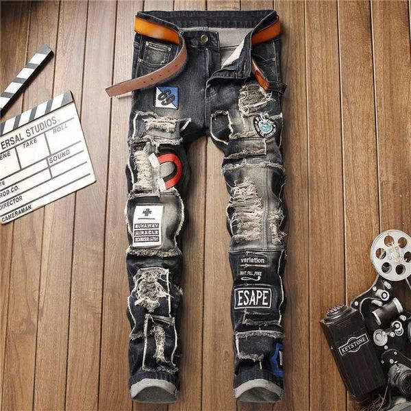 men's jeans new european and american fashion men holes paste cloth small straight leg stretch casual hip-hop street pants y2303 l23072, Blue
men's jeans new european and american fashion men holes paste cloth small straight leg stretch casual hip-hop street pants y2303 l23072, Blue