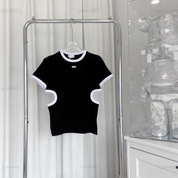 women designer t-shirt hollow out design on both sides girl tees round neck lady t shirt short sleeves multiple product, White
women designer t-shirt hollow out design on both sides girl tees round neck lady t shirt short sleeves multiple product, White