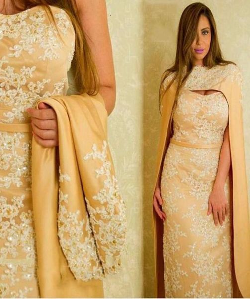 saudi arabic gold satin sheath evening dresses with cape white lace applique formal party gowns mermaid long prom dress vestidos d5574842, Black;red
saudi arabic gold satin sheath evening dresses with cape white lace applique formal party gowns mermaid long prom dress vestidos d5574842, Black;red