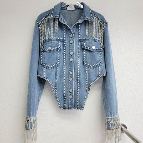 womens jackets heavy industry denim tassel diamond chain jacket women autumn niche design sense slim fitting trend 230726, Black;brown
womens jackets heavy industry denim tassel diamond chain jacket women autumn niche design sense slim fitting trend 230726, Black;brown