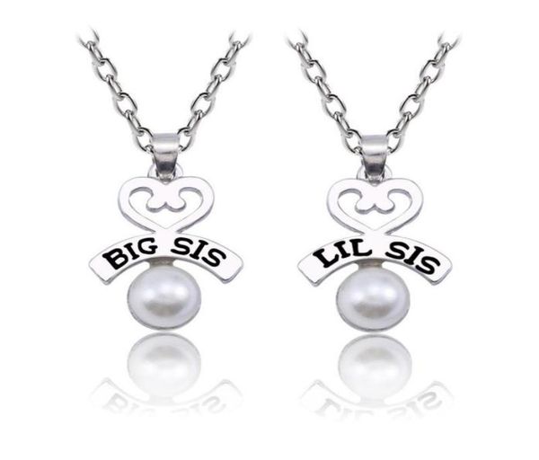 2pcsset love heart necklace fashion big sis lil sis pearl pendant family necklaces for women bbf gifts6052365, Silver
2pcsset love heart necklace fashion big sis lil sis pearl pendant family necklaces for women bbf gifts6052365, Silver