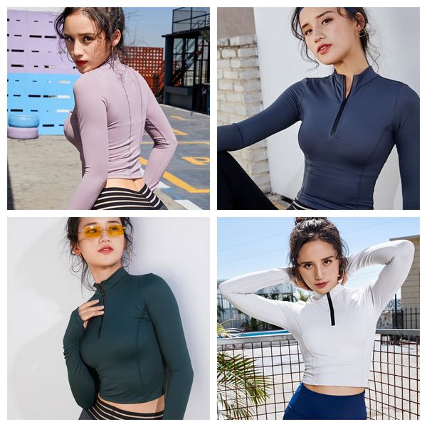 new half zipper sports long sleeve women's winter fitness suit long sleeve outdoor training running yoga t-shirt women, White;red
new half zipper sports long sleeve women's winter fitness suit long sleeve outdoor training running yoga t-shirt women, White;red