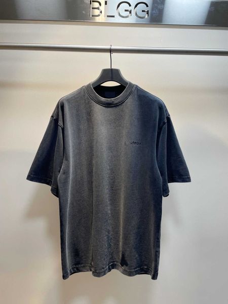 high edition b classic letter embroidery old wash short sleeve t-shirt ins american street fashion men's and women's short sleeve, White;black
high edition b classic letter embroidery old wash short sleeve t-shirt ins american street fashion men's and women's short sleeve, White;black