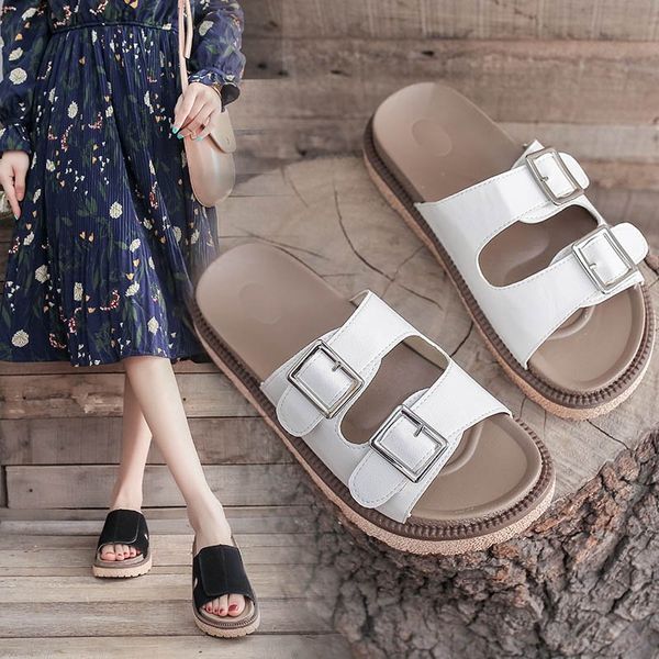 ladies slippers summer new fashion retro platform slippers women's double buckle with fashion sandals women's shoes, Black
ladies slippers summer new fashion retro platform slippers women's double buckle with fashion sandals women's shoes, Black