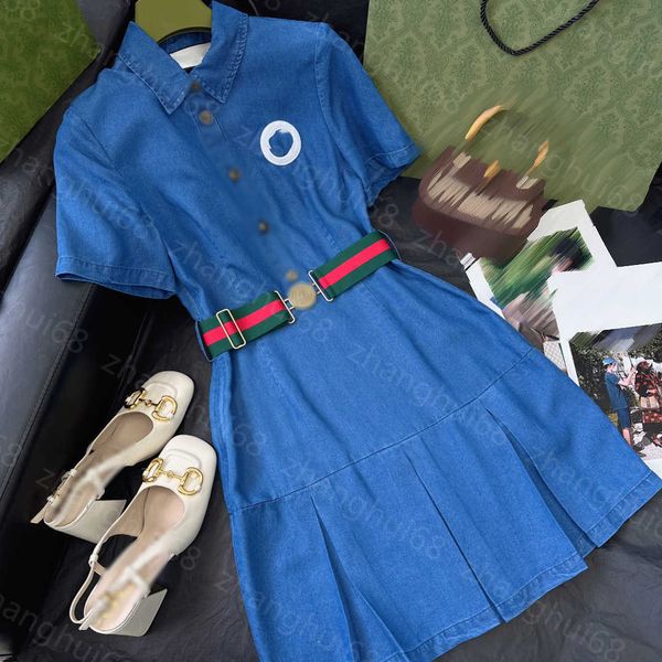 23ss women dresses summer dress womens designer clothing color contrast logo sticker embroidered short sleeve denim dress with red and blue, Black;gray
23ss women dresses summer dress womens designer clothing color contrast logo sticker embroidered short sleeve denim dress with red and blue, Black;gray