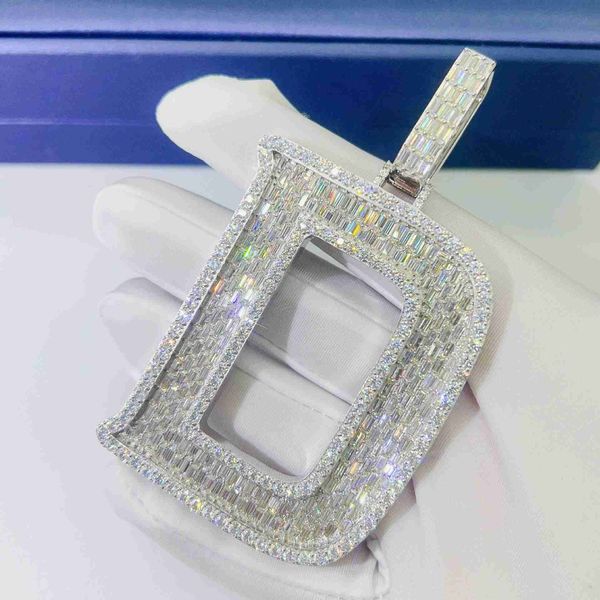 hiphop bling d color baguette moissanite diamonds 925 silver big initial letter necklace
hiphop bling d color baguette moissanite diamonds 925 silver big initial letter necklace