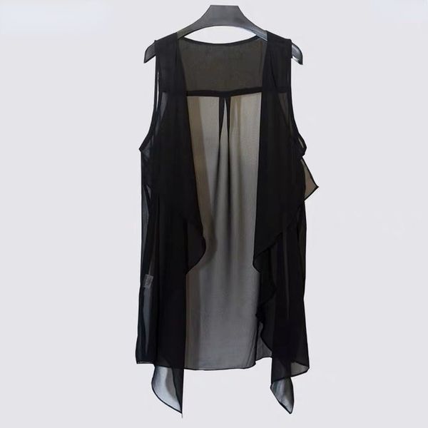 women's tanks camis chiffon vests women holiday street solid black sweet thin summer all-match fairy outerwear long draped open stitch, White
women's tanks camis chiffon vests women holiday street solid black sweet thin summer all-match fairy outerwear long draped open stitch, White