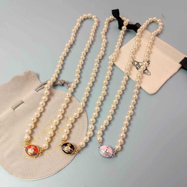 lisa's same enamel empress dowager's french colored saturn palace style magnetic suction necklace, Silver
lisa's same enamel empress dowager's french colored saturn palace style magnetic suction necklace, Silver