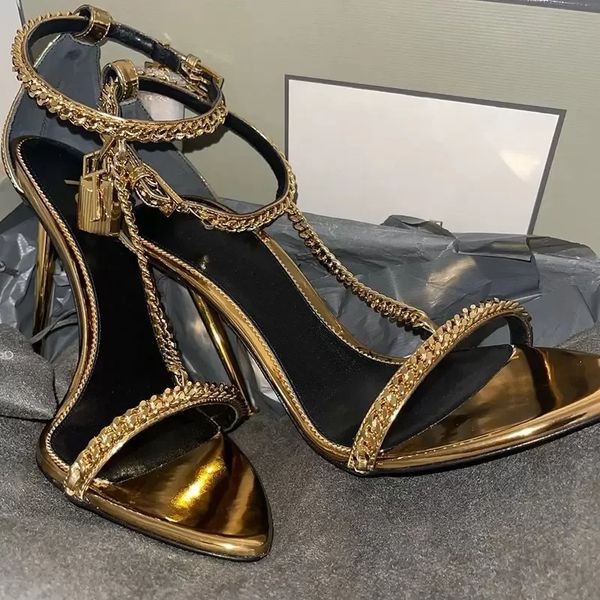 luxurious sandals shoes lady high-heeled gladiator gold chain link padlock pointy naked luxury designer party wedding summer prefect ford, Black
luxurious sandals shoes lady high-heeled gladiator gold chain link padlock pointy naked luxury designer party wedding summer prefect ford, Black