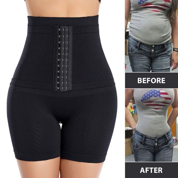 womens shapers women firm tummy control with hook butt lifter shapewear panties high waist trainer body shaper shorts female slimming fajas, Black;white