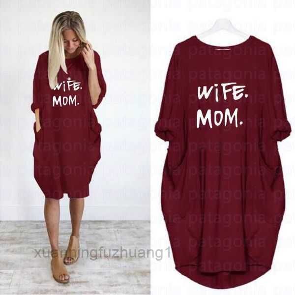 wife mom summer dresses fashion round shirt long sleeve sundress slim dress plus fote, White;black
wife mom summer dresses fashion round shirt long sleeve sundress slim dress plus fote, White;black