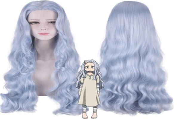 grayblue long curly hair cosplay wig my hero academia01236829936, Black