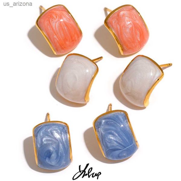 yhpup candy pink blue white enamel stainless steel stud earrings charm colorful stylish trendy waterproof jewelry for girl women l230620, Golden;silver
yhpup candy pink blue white enamel stainless steel stud earrings charm colorful stylish trendy waterproof jewelry for girl women l230620, Golden;silver