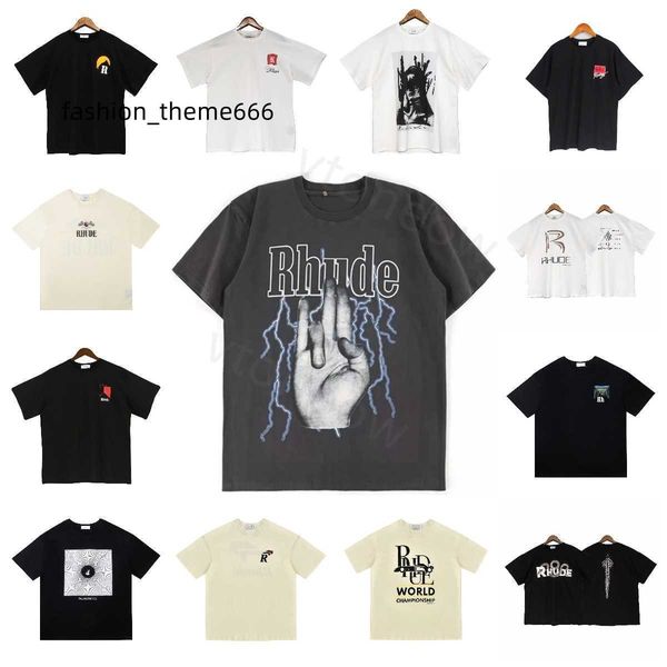 men's t-shirts 2023 rhude tshirt designer mens t shirts tide printed tee men women round neck short sleeve tshirt casual loose fashion, White;black 
men's t-shirts 2023 rhude tshirt designer mens t shirts tide printed tee men women round neck short sleeve tshirt casual loose fashion, White;black