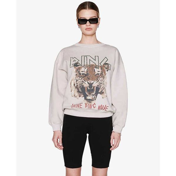 anines bing designers sweatshirt tiger head in digital printing khaki fleece cotton women sweater luxury sportswear apparel classic fashion, Black
anines bing designers sweatshirt tiger head in digital printing khaki fleece cotton women sweater luxury sportswear apparel classic fashion, Black