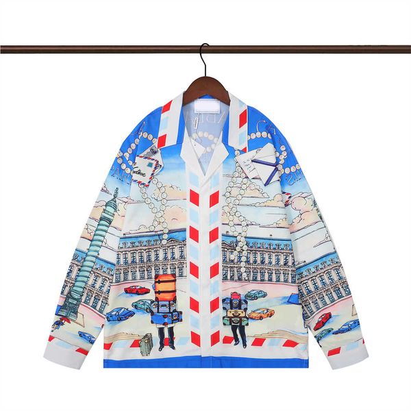 818 casablanca casual shirt designer t-shirt fashion men's button-down cardigan long-sleeved t-shirt fashion hawaiian shirt night print, White;black
818 casablanca casual shirt designer t-shirt fashion men's button-down cardigan long-sleeved t-shirt fashion hawaiian shirt night print, White;black