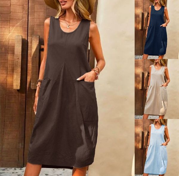 casual dresses dress cotton linen sleeveless solid color amazon loose u-neck dress casual, Black;gray
casual dresses dress cotton linen sleeveless solid color amazon loose u-neck dress casual, Black;gray