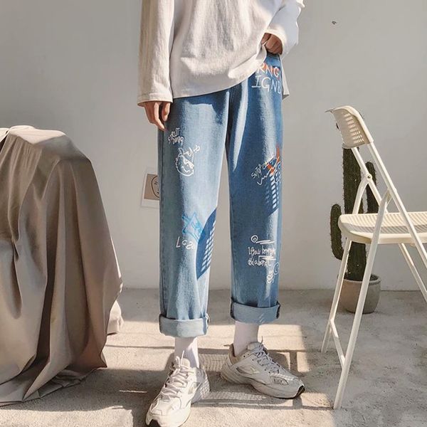 men's jeans japan style graffiti harajuku men baggy trousers korean clothing hip hop women casual denim pants fashion spodnie 230725, Blue
men's jeans japan style graffiti harajuku men baggy trousers korean clothing hip hop women casual denim pants fashion spodnie 230725, Blue