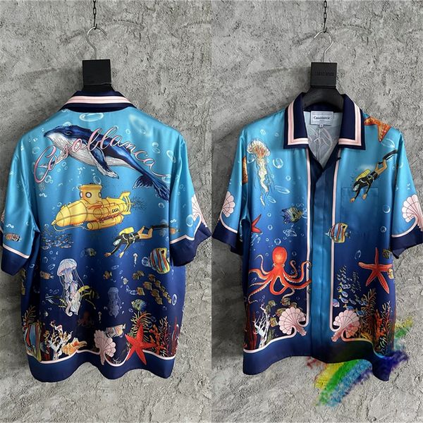 mens casual shirts blue casablanca silk shirt men women 1 quality marine animal patterns short sleeve hawaii beach 230726, White;black
mens casual shirts blue casablanca silk shirt men women 1 quality marine animal patterns short sleeve hawaii beach 230726, White;black