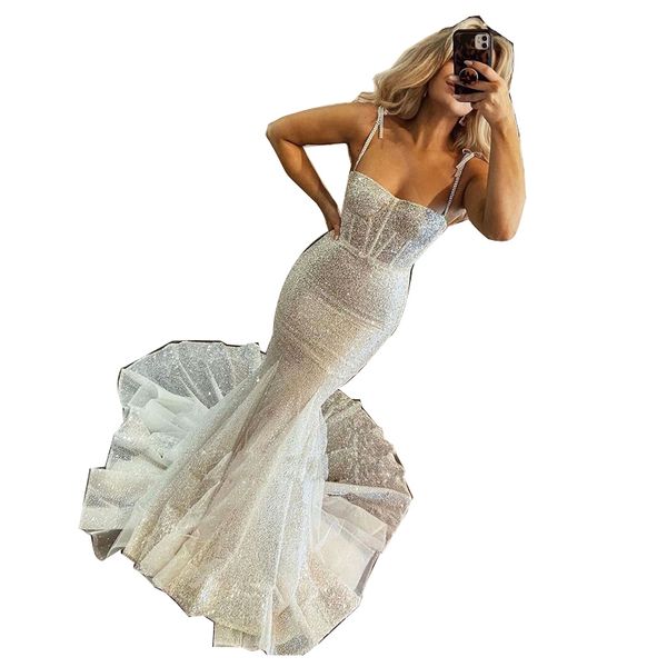 simple lace bling stpaghetti mermaid wedding dresses plus size beach wedding dress bridal gown for black women, White
simple lace bling stpaghetti mermaid wedding dresses plus size beach wedding dress bridal gown for black women, White