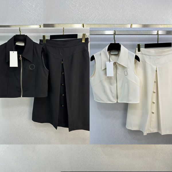 women two piece pants designer luxury stand collar sleeveless and skirs 2 piece szfp43149 retro collegiate style casual fashion leisure stre, White
women two piece pants designer luxury stand collar sleeveless and skirs 2 piece szfp43149 retro collegiate style casual fashion leisure stre, White