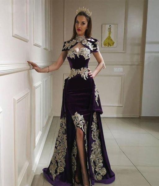 high neck mermaid 3 pieces evening dress with overskirt velour gold lace formal dress vestido de noiva algerian outfit1425512, Black;red
high neck mermaid 3 pieces evening dress with overskirt velour gold lace formal dress vestido de noiva algerian outfit1425512, Black;red