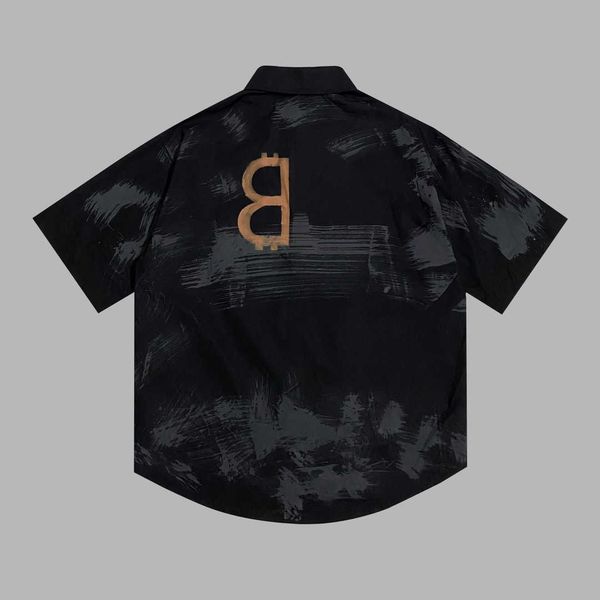 23ss cost-effectiveness b home wash maple leaf printed short sleeved couple casual fashion versatile shirt, White;black
23ss cost-effectiveness b home wash maple leaf printed short sleeved couple casual fashion versatile shirt, White;black