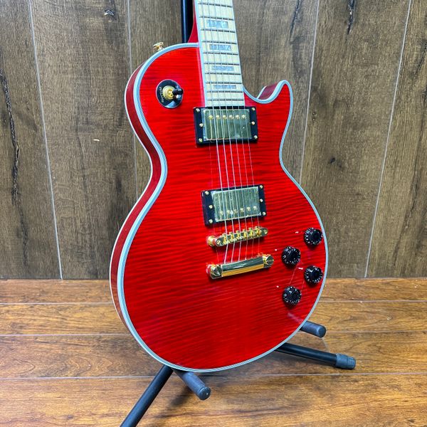 classic custom shop red electric guitar, mahogany solid maple fingerboard, ing
classic custom shop red electric guitar, mahogany solid maple fingerboard, ing