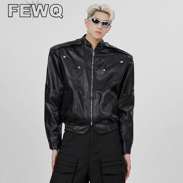 mens jackets fewq shoulder pad pu leather solid color male high street niche design coats lapel autumn chic streetwear 24b3198 230725, Black;brown
mens jackets fewq shoulder pad pu leather solid color male high street niche design coats lapel autumn chic streetwear 24b3198 230725, Black;brown