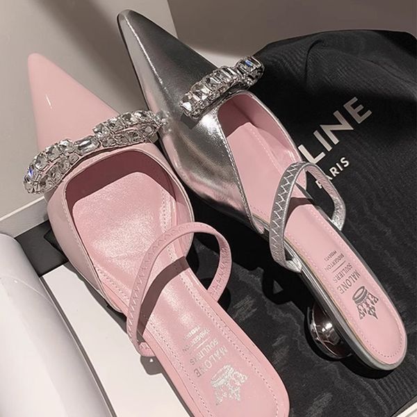 pointed with women's slippers party sandals 2023 new baotou rhinestone fairy wind a pedal sandals and slippers., Black
pointed with women's slippers party sandals 2023 new baotou rhinestone fairy wind a pedal sandals and slippers., Black