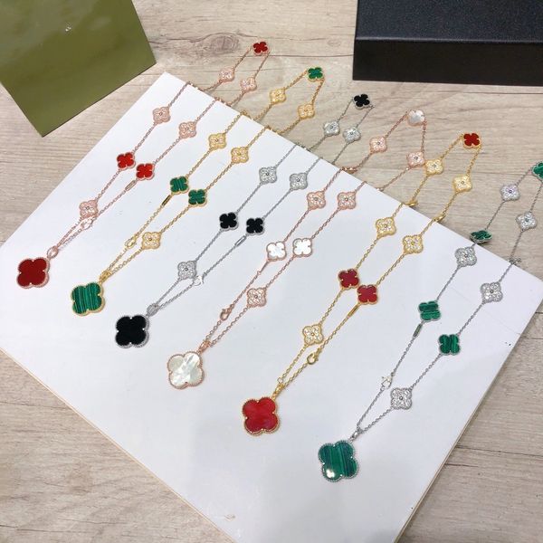 vintage pendant necklaces sweet brand designer copper with 18k gold plated full crystal ceramic 10pcs four leaf clover flowers chain for wom, Silver
vintage pendant necklaces sweet brand designer copper with 18k gold plated full crystal ceramic 10pcs four leaf clover flowers chain for wom, Silver