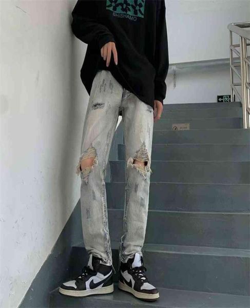 jeans high street fog straight tube loose and versatile light color perforated jeans beggar pants hip hop pants jeans men039s6704922, Blue
jeans high street fog straight tube loose and versatile light color perforated jeans beggar pants hip hop pants jeans men039s6704922, Blue
