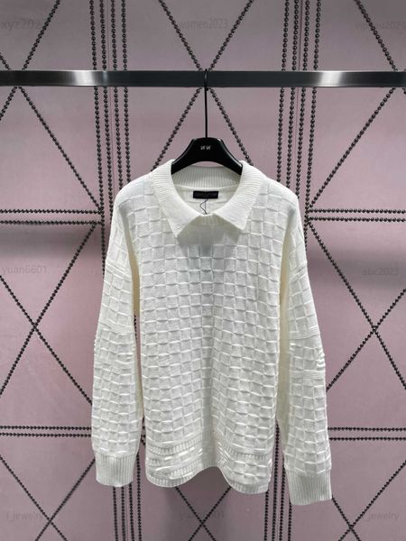 designer clothes women irregular checkered jacquard knit loose fit version lapel sweater long sleeved pullover july24, White
designer clothes women irregular checkered jacquard knit loose fit version lapel sweater long sleeved pullover july24, White