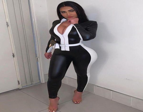 women039s jumpsuits rompers pu leather black white patchwork romper women jumpsuit zipper long sleeve pencil pants bodyc9047722
women039s jumpsuits rompers pu leather black white patchwork romper women jumpsuit zipper long sleeve pencil pants bodyc9047722